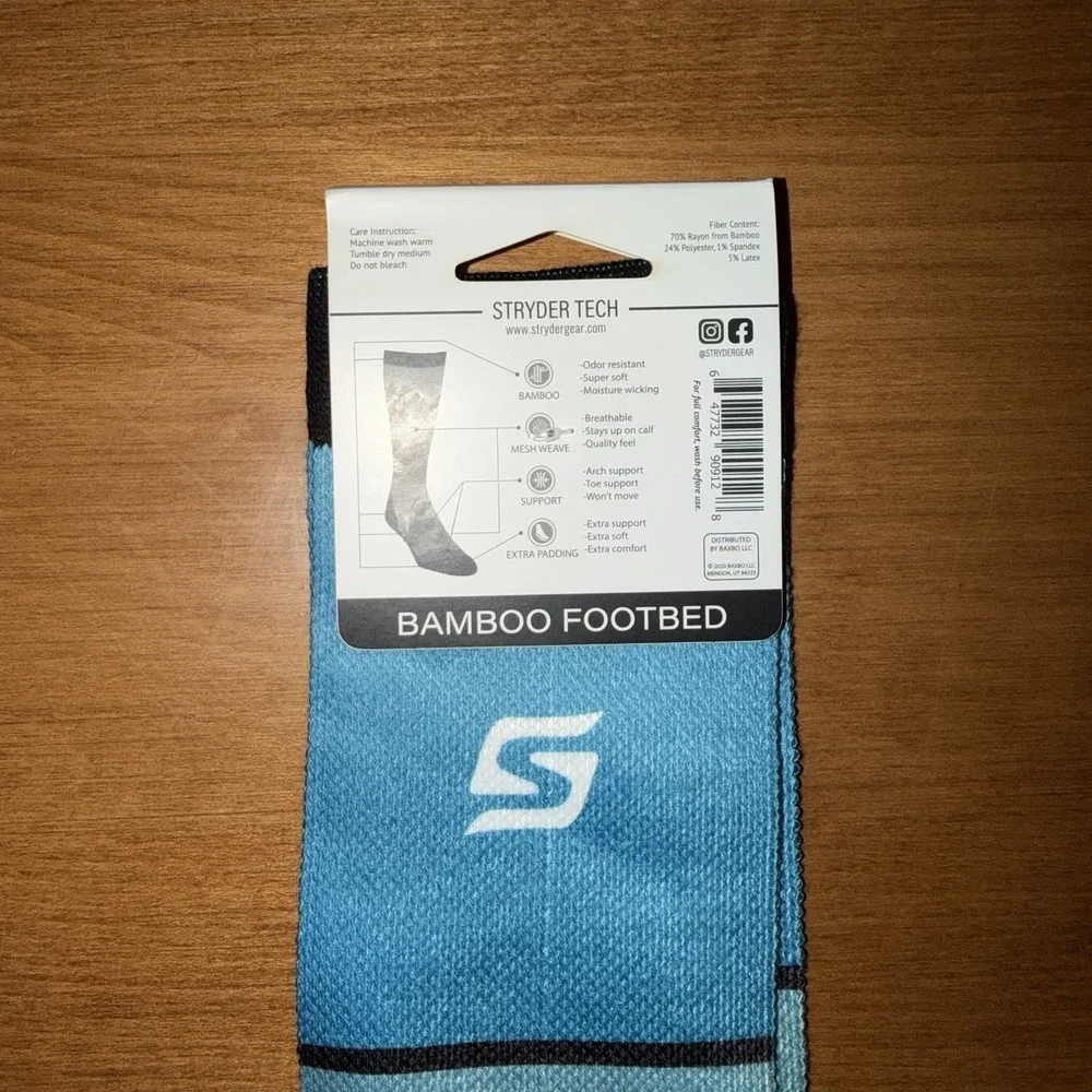 NEW Stryder Gear Rayon Made From Bamboo Performance Socks - Bigfoot Sunset OS